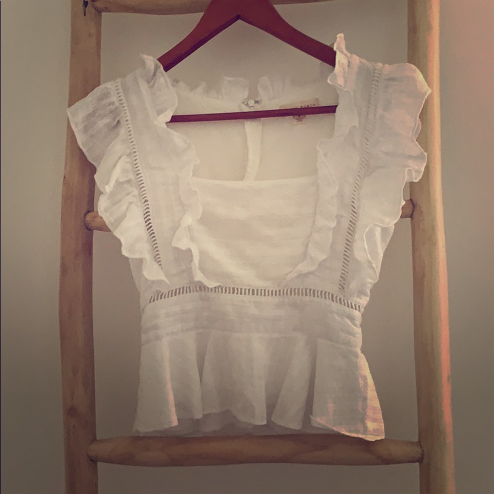 White detailed blouse